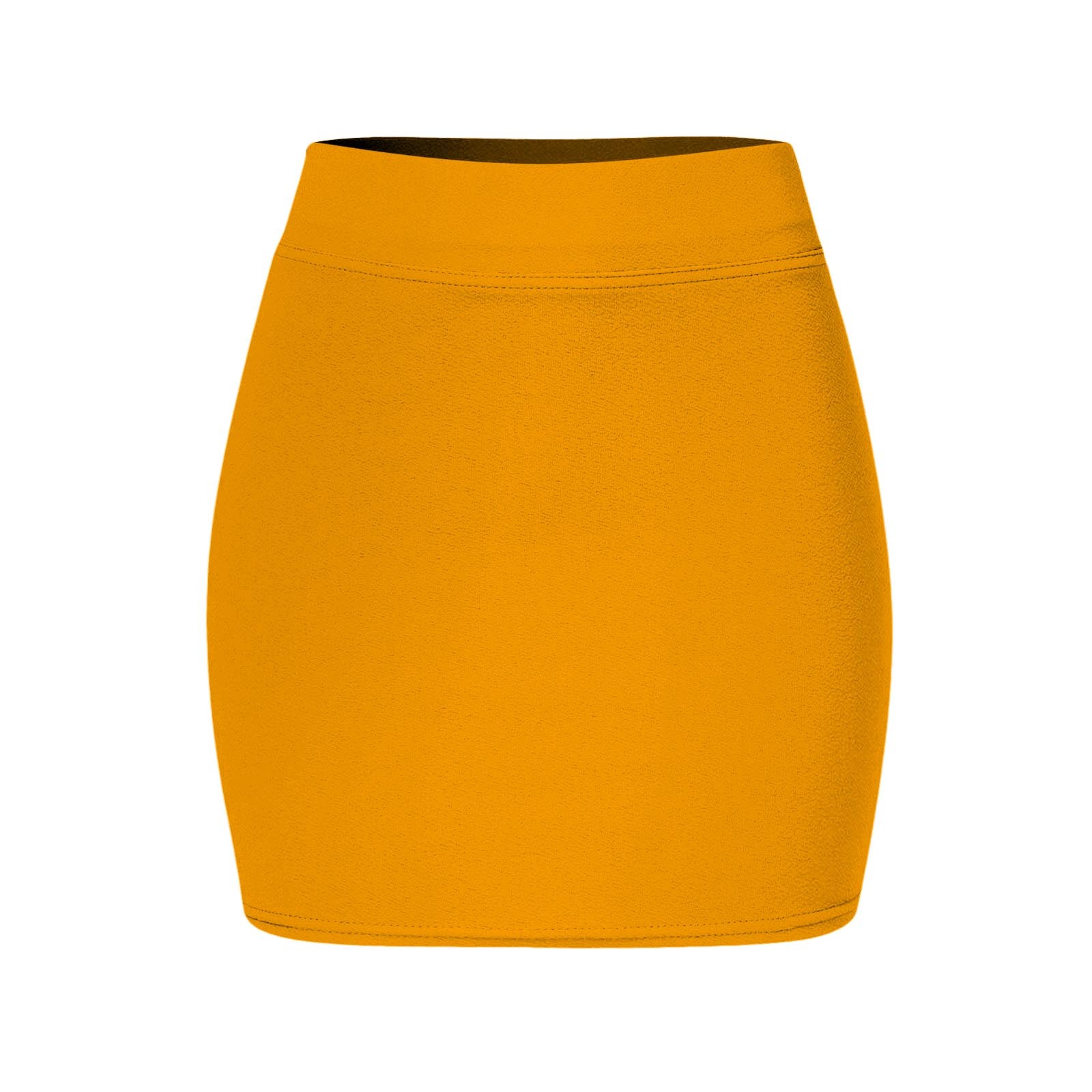 thumbnail image 5 of Falda corta ajustada de cintura elástica lisa para mujer: cintura alta con bolsillos, adecuada para el día a día, el deporte y las fiestas., 5 of 7